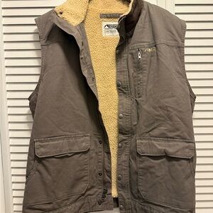 Mountain Khakis Men's Tan Ranch Vest with Sherpa Lining